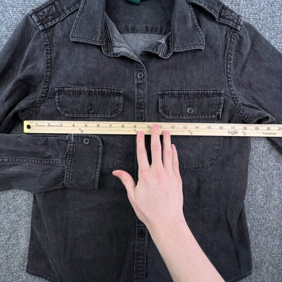 Lauren Ralph Lauren Button Up Shirt Dark Gray Small Cotton Long Sleeve Buttons - Picture 3 of 11